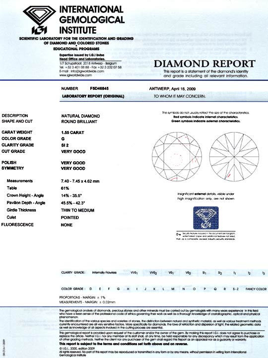 Foto 9 - Riesendiamant 1,55ct Brillant IGI Top Wesselton Diamond, D5108
