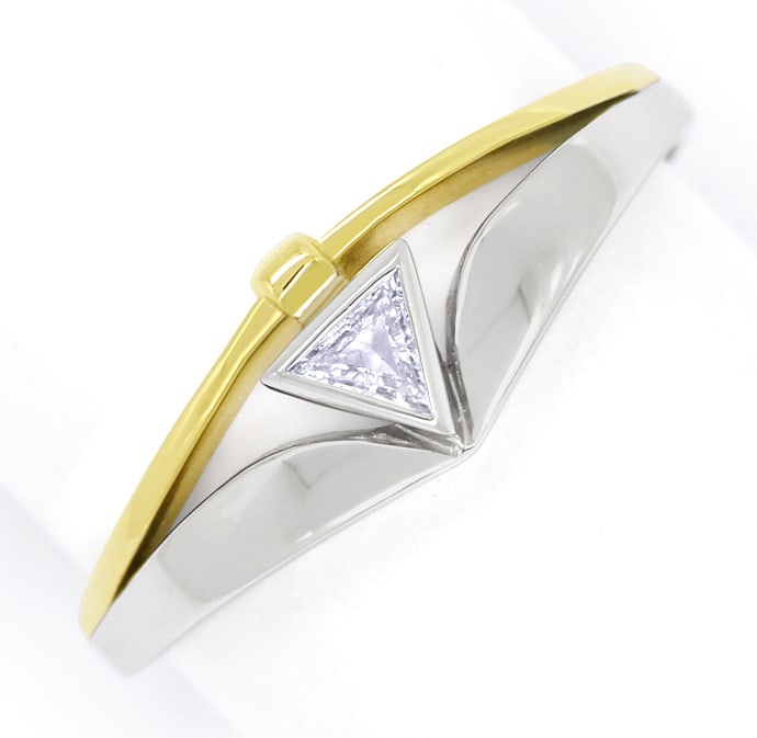 Foto 2 - Diamant Triangel lupenrein Designer-Diamantring Bicolor, Q1360