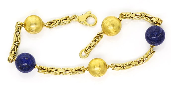 Foto 3 - Set Kette Armband Königskette mit Lapis Gelbgold, Q1878